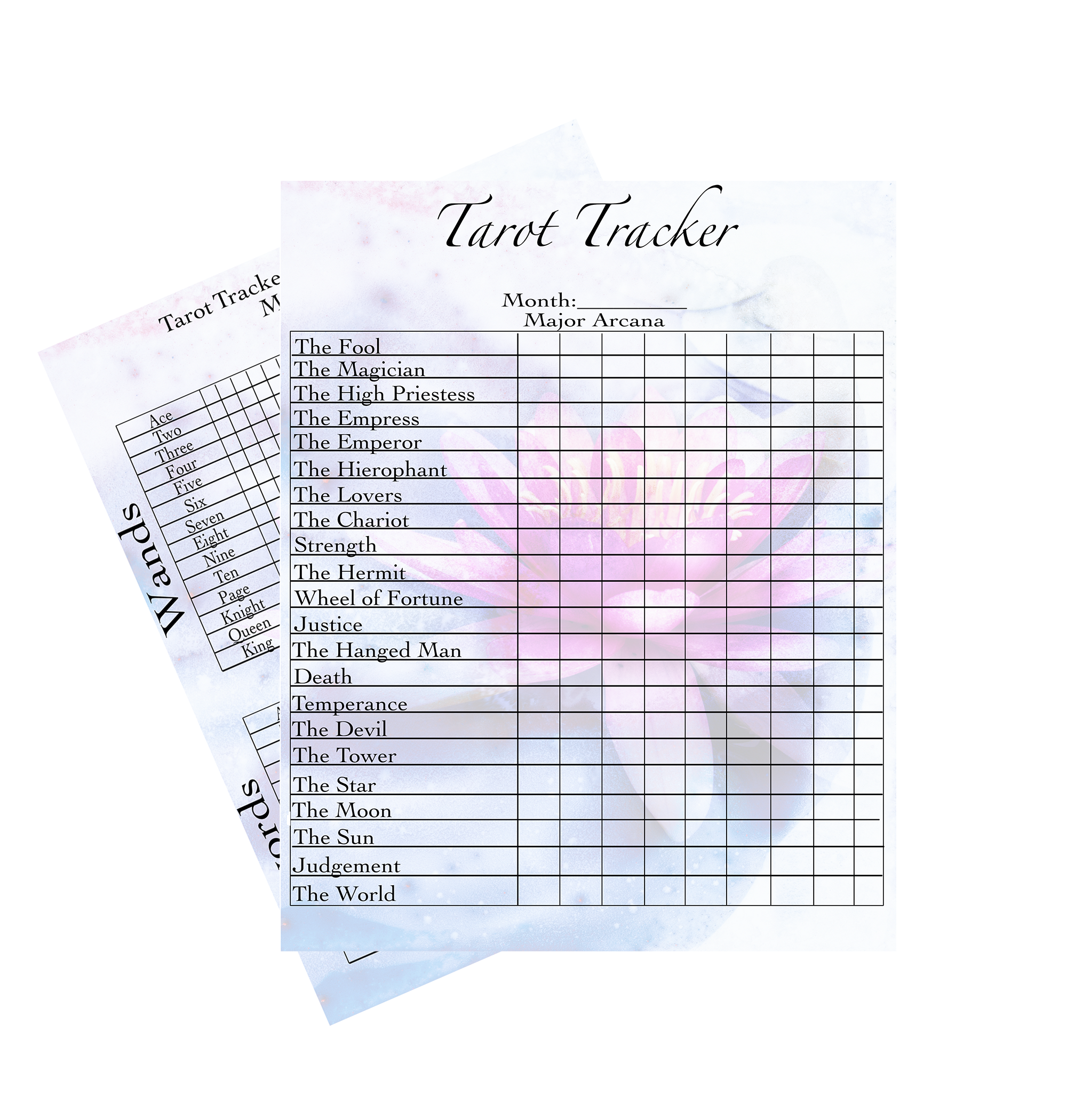 Tarot Card Trackers & Monthly Readings