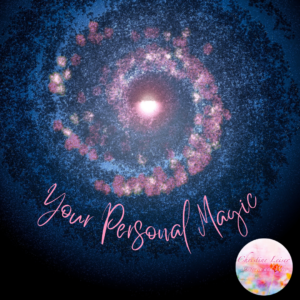 blue and pink image with the words "your personal magic"